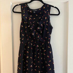 Cute polka dot girly dress in navy